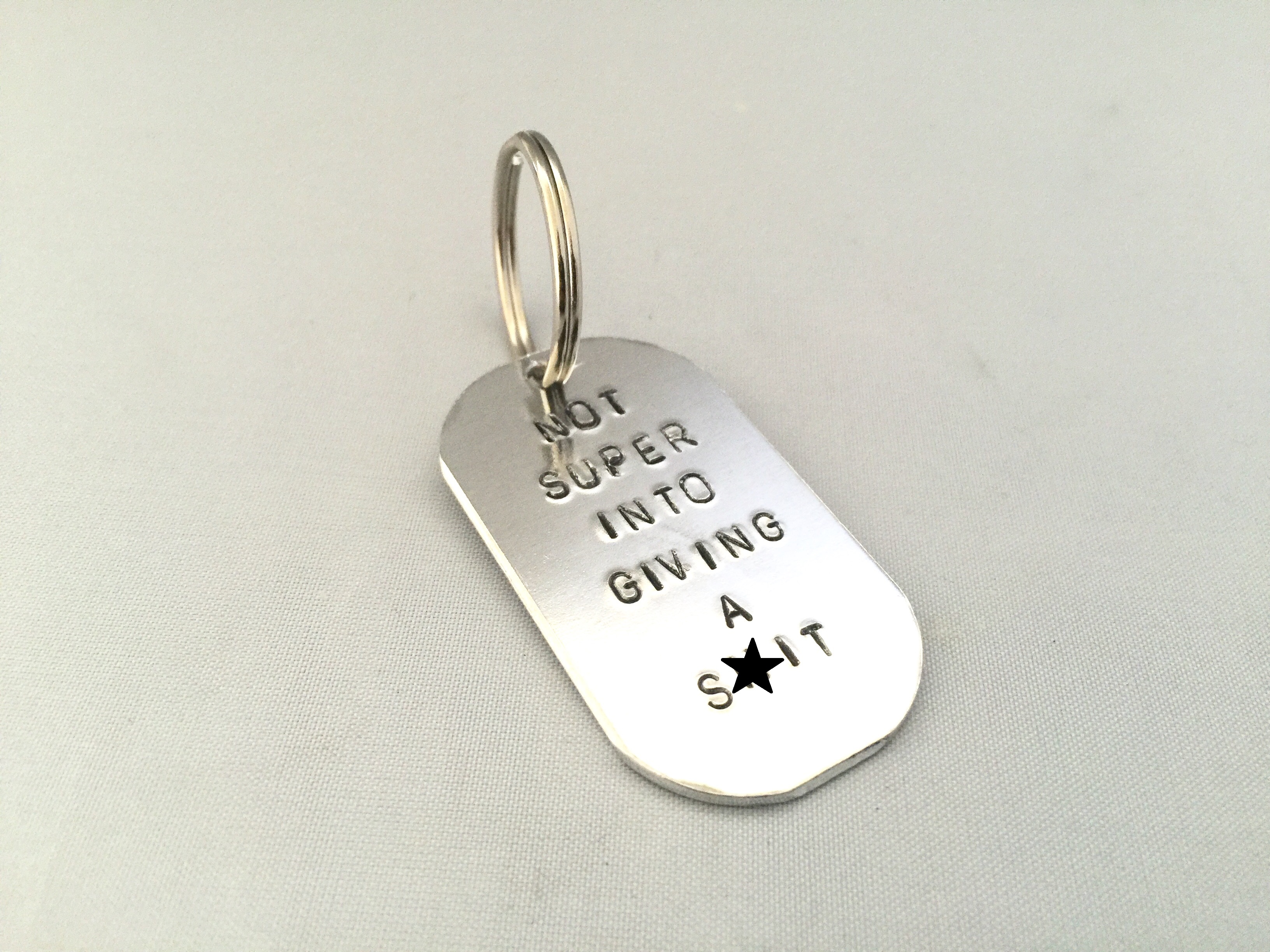 Personalised dog tag key ring