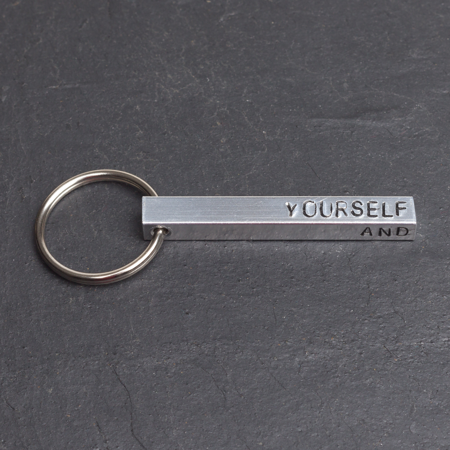 4 sided bar Keyring Aluminium