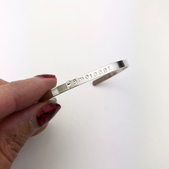 Sterling silver personalised Cuff