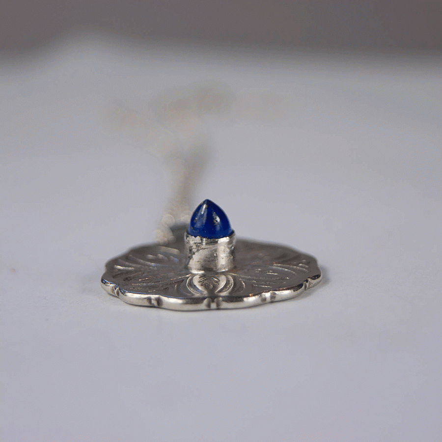 Vintage spoon end & Lapis Bullet Necklace