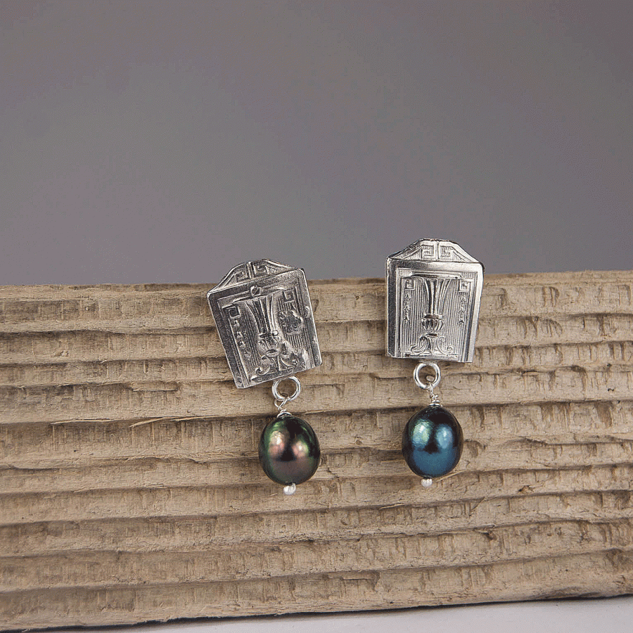 Cutlery & fresh water pearl earrings