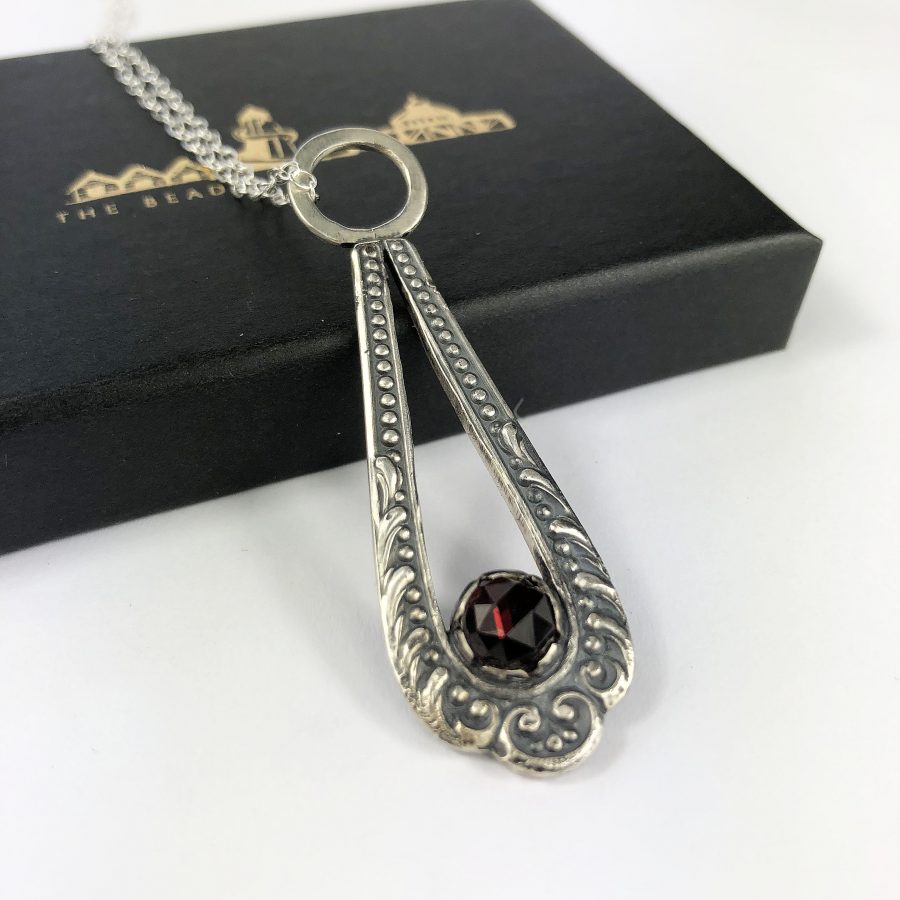 Vintage Spoon Handle & Rose Cut Garnet