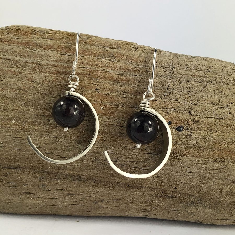 half moon fork tines with garnet beads