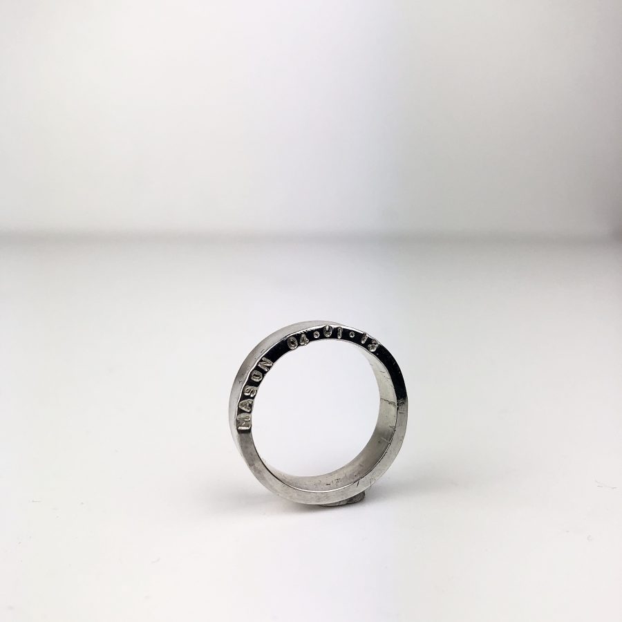 Personalised silver ring