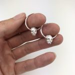 Silver skull hoops