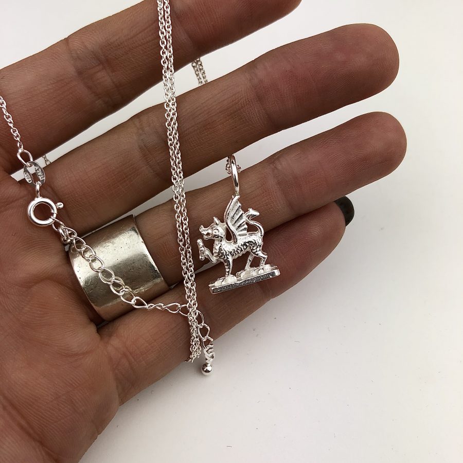 Silver Welsh Dragon Necklace