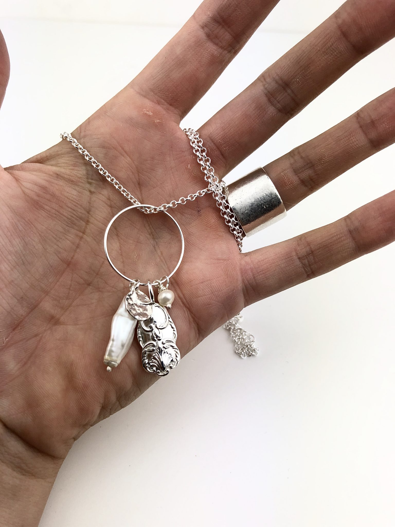 Pearl & spoon necklace