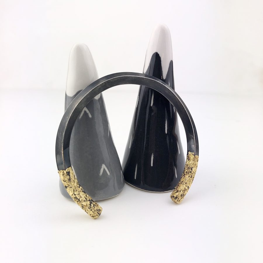 Chunky gold leaf bangle