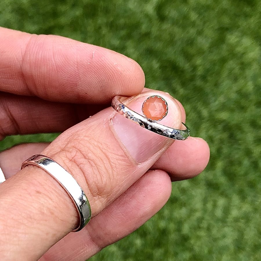 orange moonstone ring