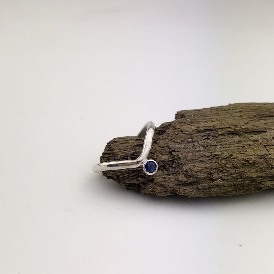 Wishbone & Sapphire Ring