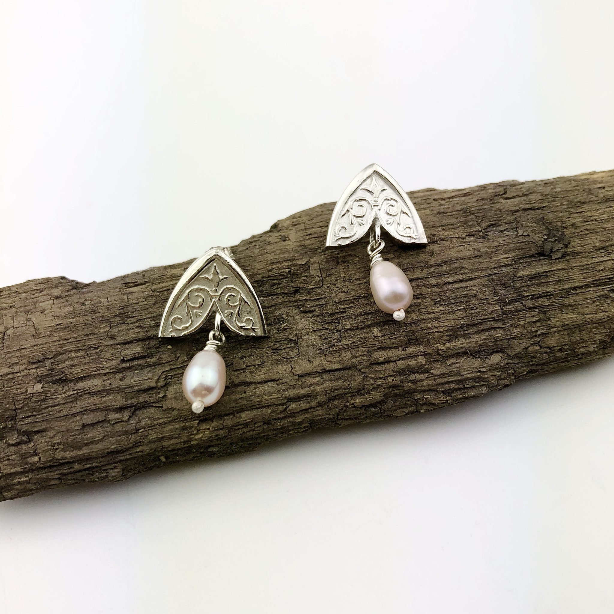 Vintage Cutlery & fresh water pearl earrings