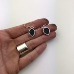 Black tear drop earrings