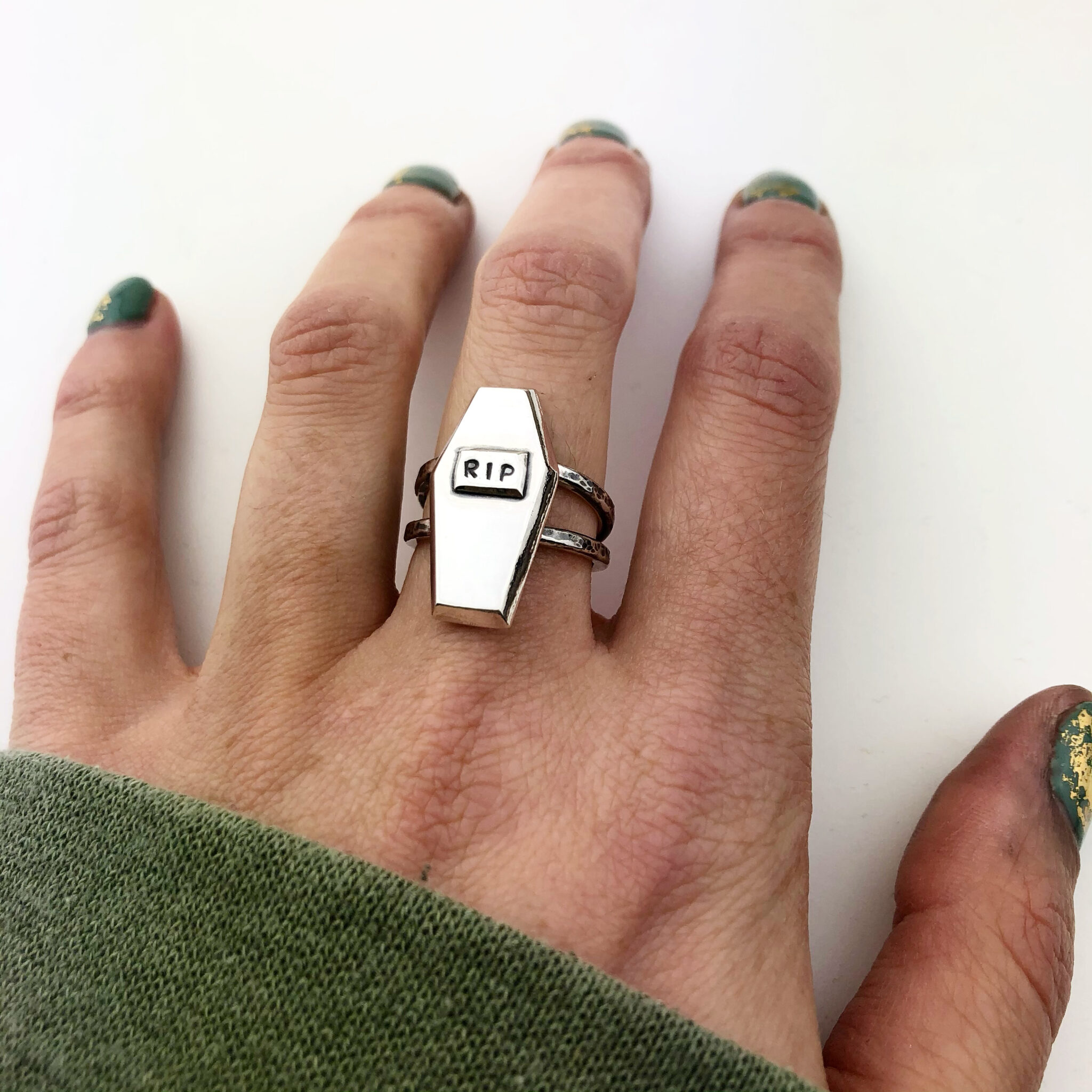 silver coffin ring