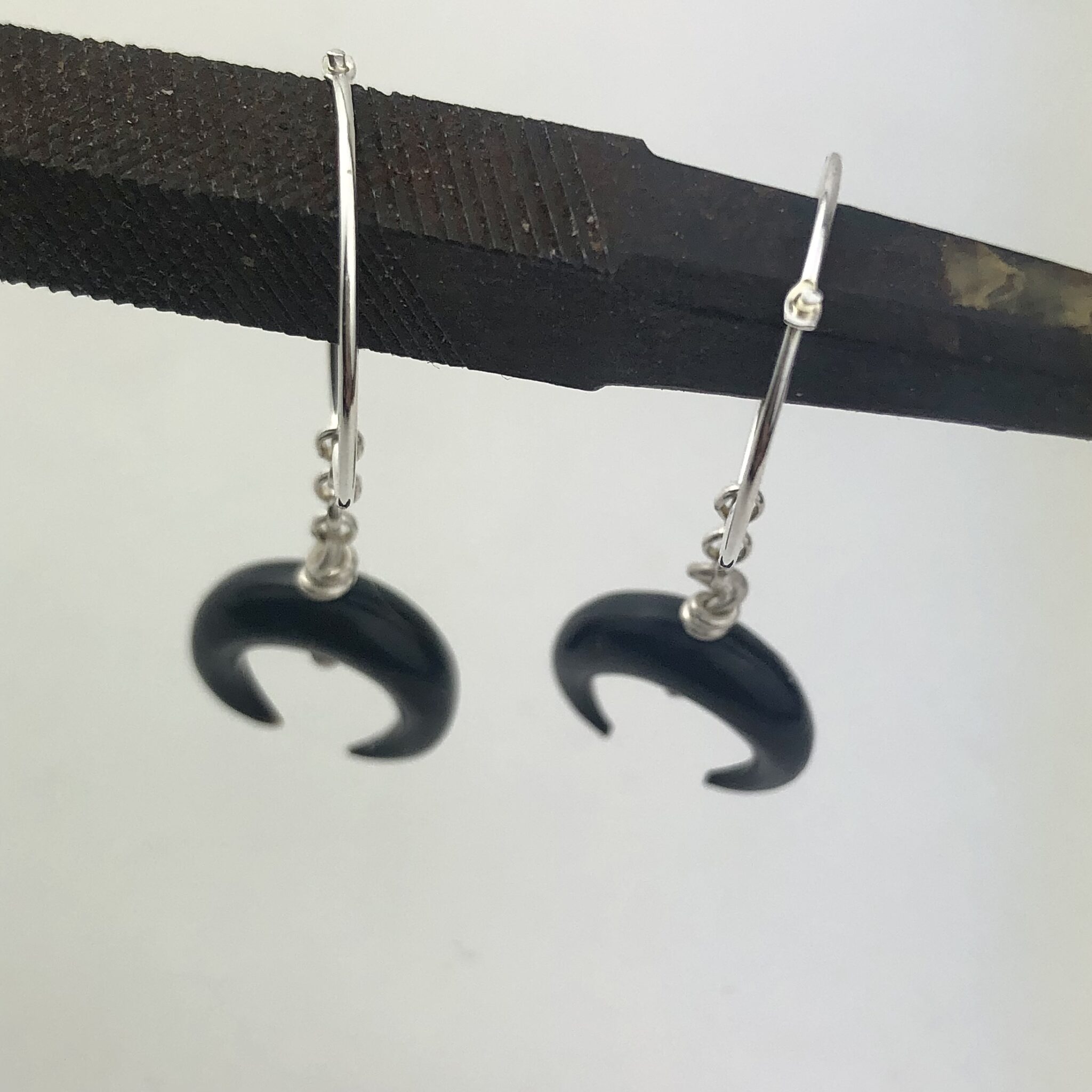 bull horn crescent moon earrings