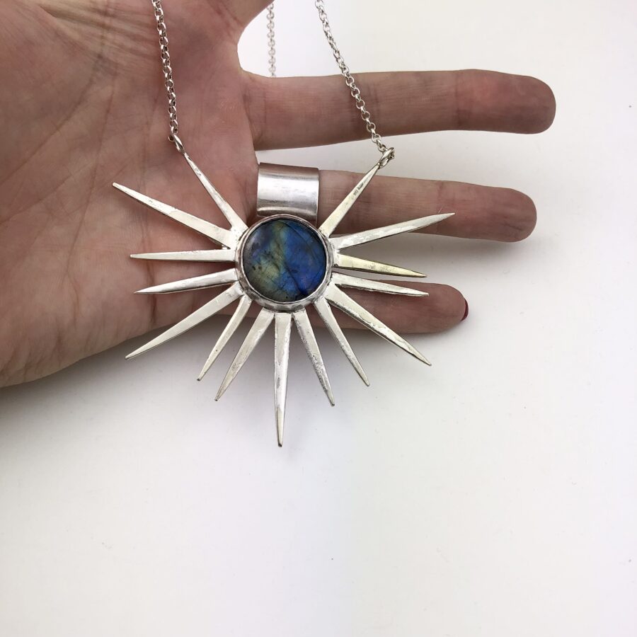 Labradorite & Fork tine necklace