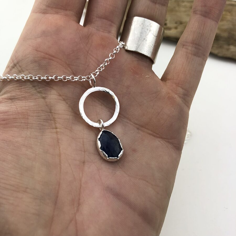 Sapphire & silver necklace