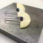 lapis brass earrings