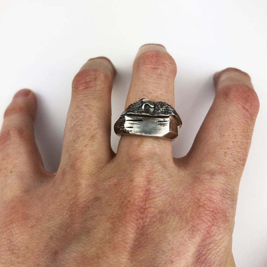 Cuttle fish cast signet ring