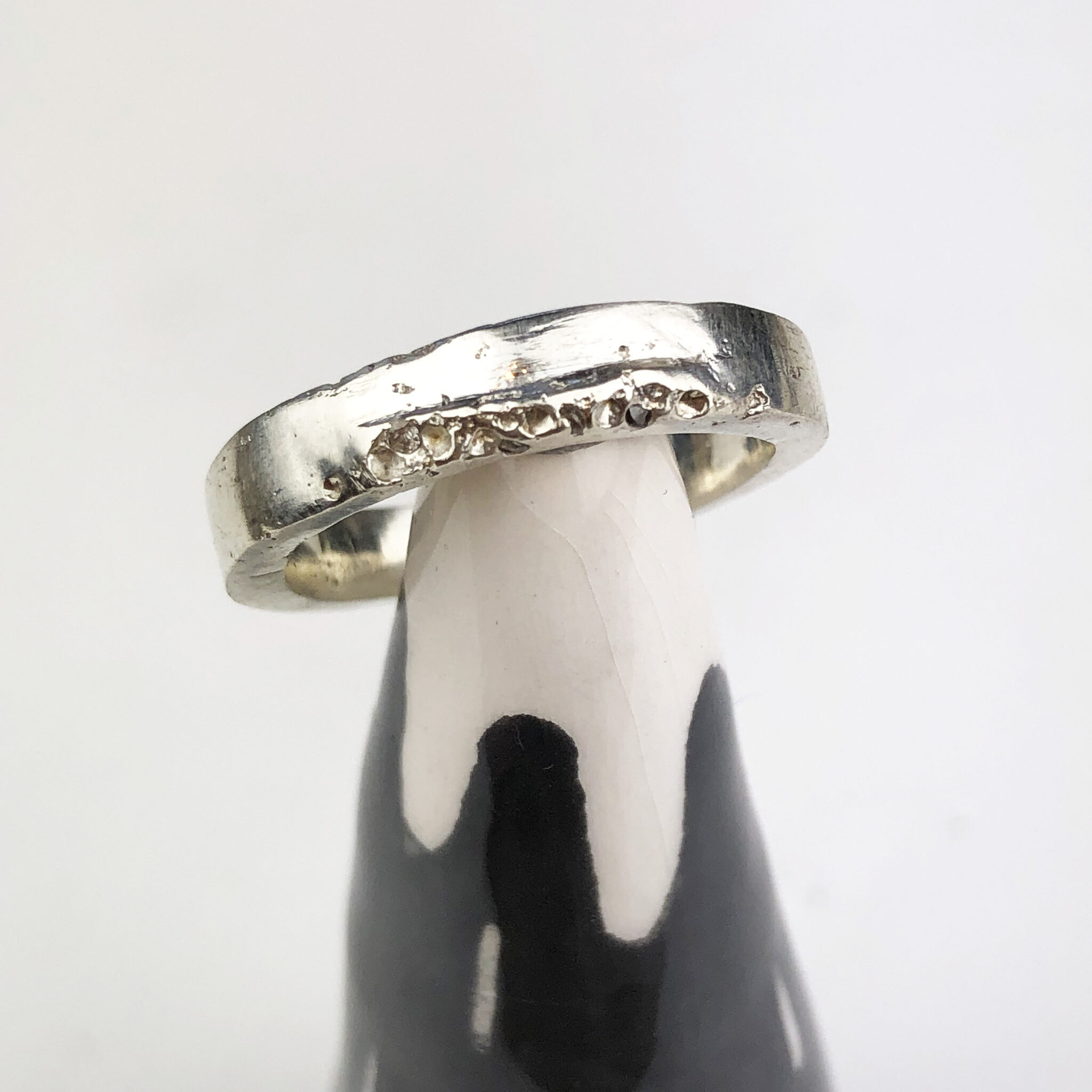 Cast in place silver Ring