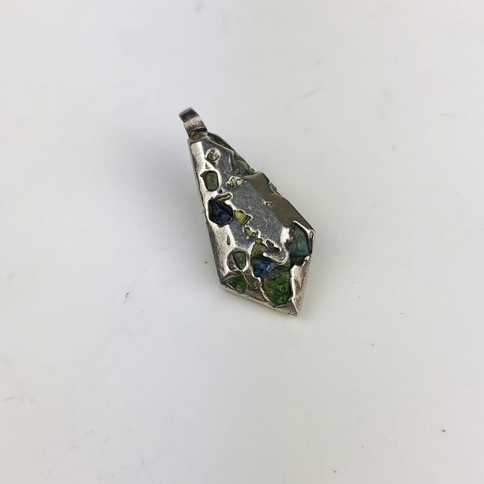Silver & sea glass pendant