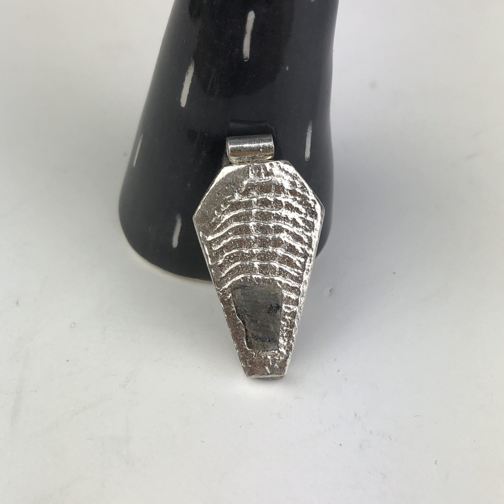 Silver cuttlefish coffin pendant