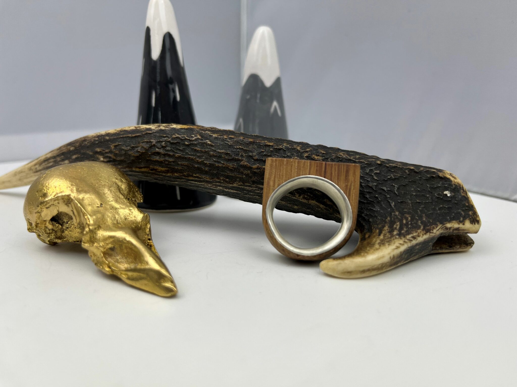 Oak whisky barrel & silver ring