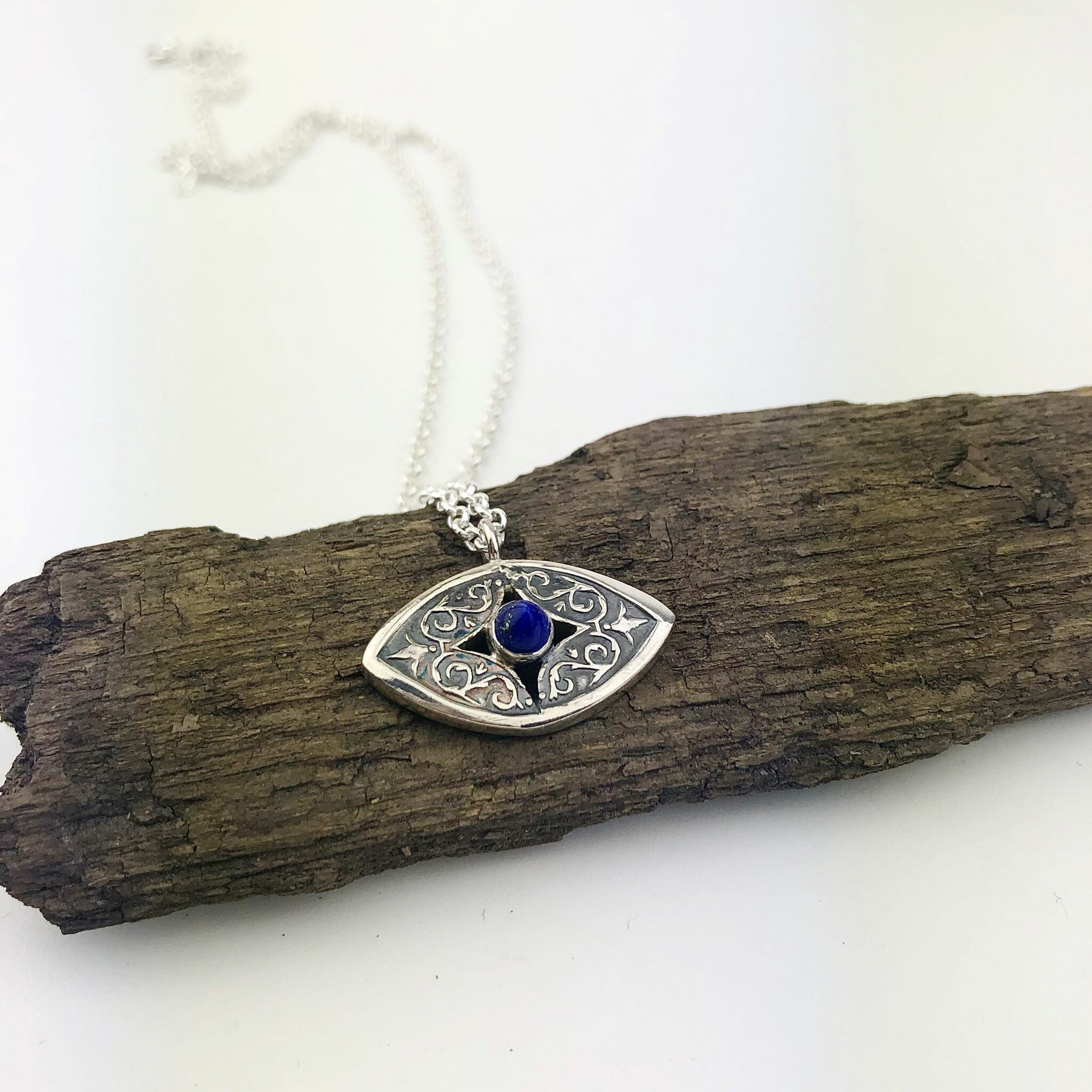 evil eye lapis pendant