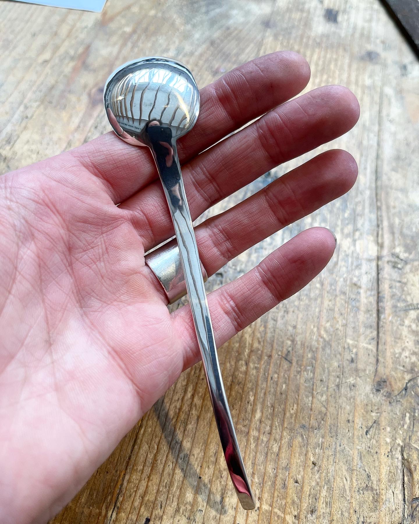 Hand forged Sterling silver spoon