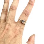Double wrapped iolite and silver ring