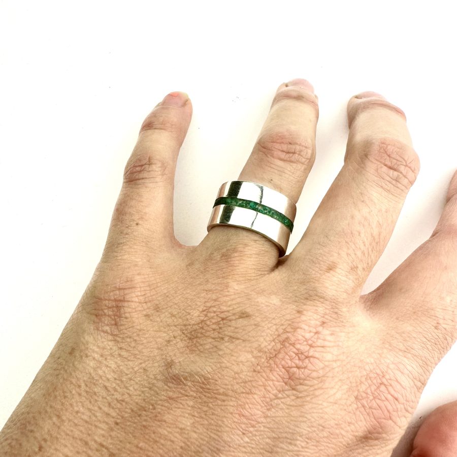 malachite inlay ring