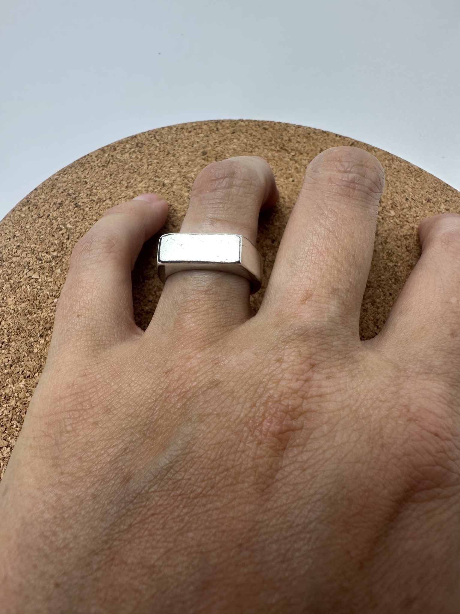 Sterling silver skinny signet ring