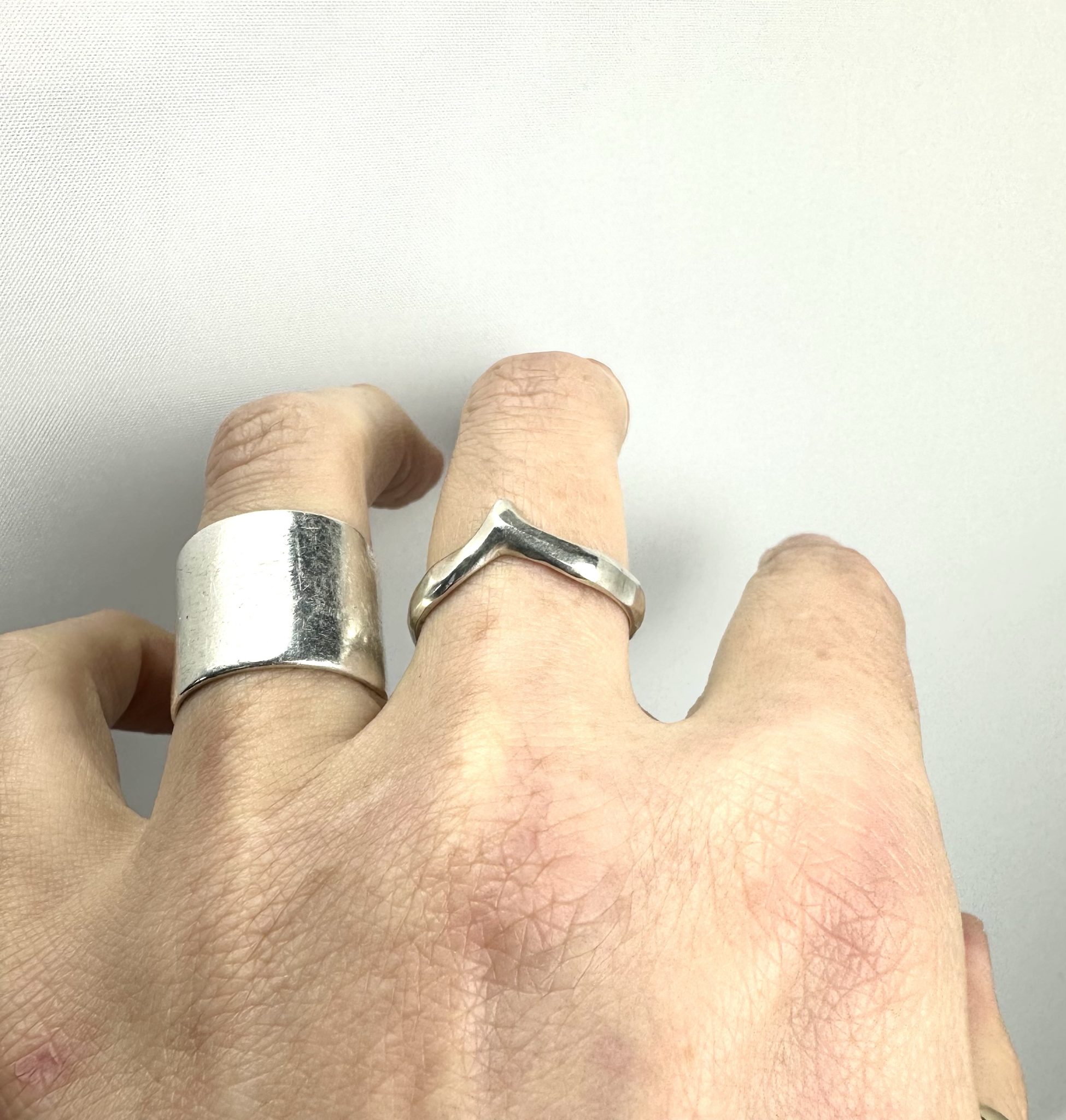 Faceted Wishbone Ring - Image 2