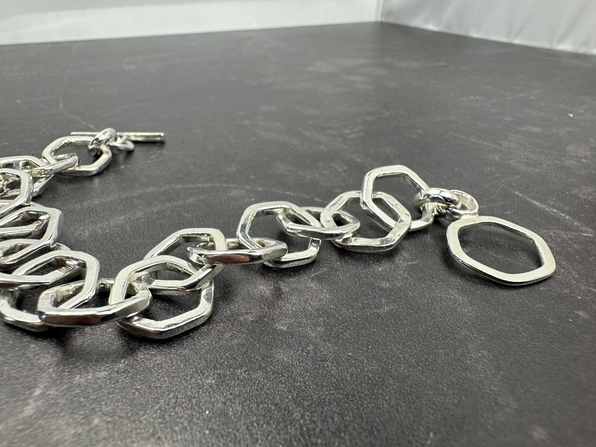hexagon link chain bracelet