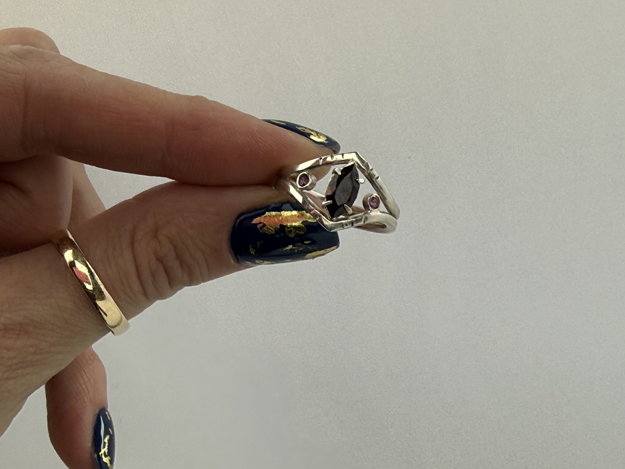 Marquise Garnet Geometric Ring - Image 4