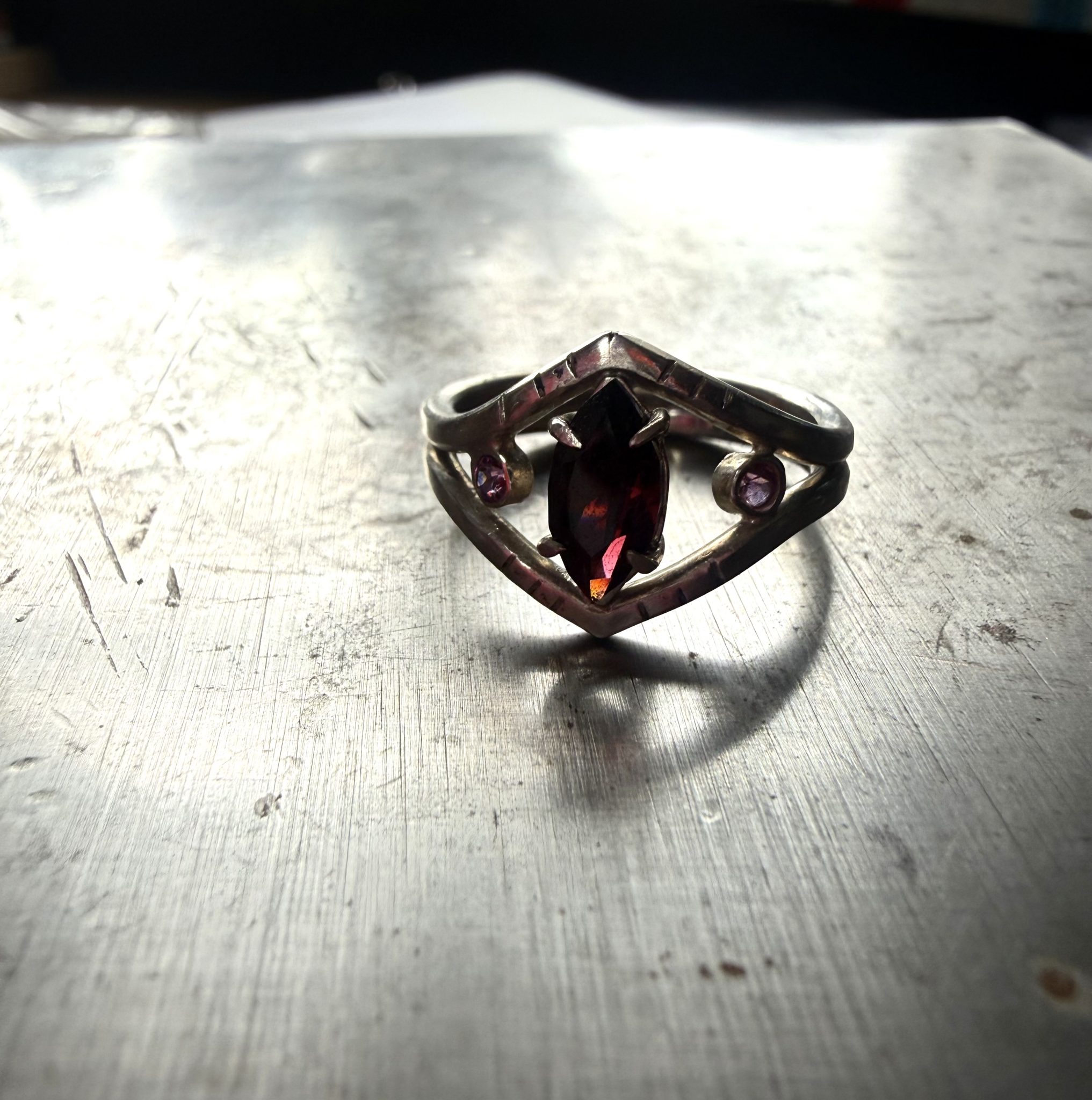 Marquise Garnet Geometric Ring - Image 9